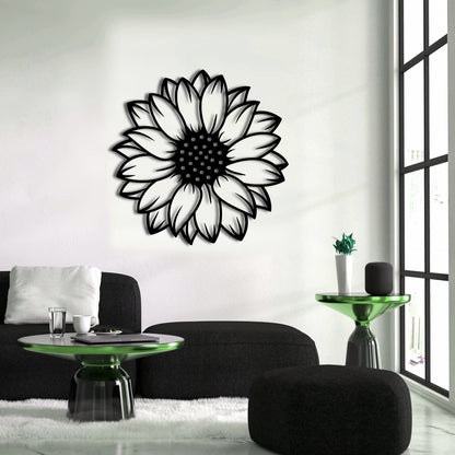 Modern Sunflower Metal Wall Art