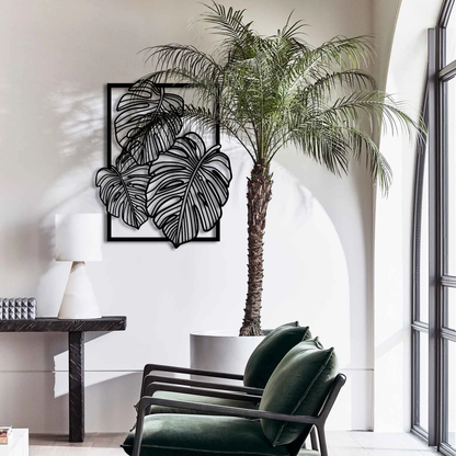 Monstera Leaves Metal Wall Art