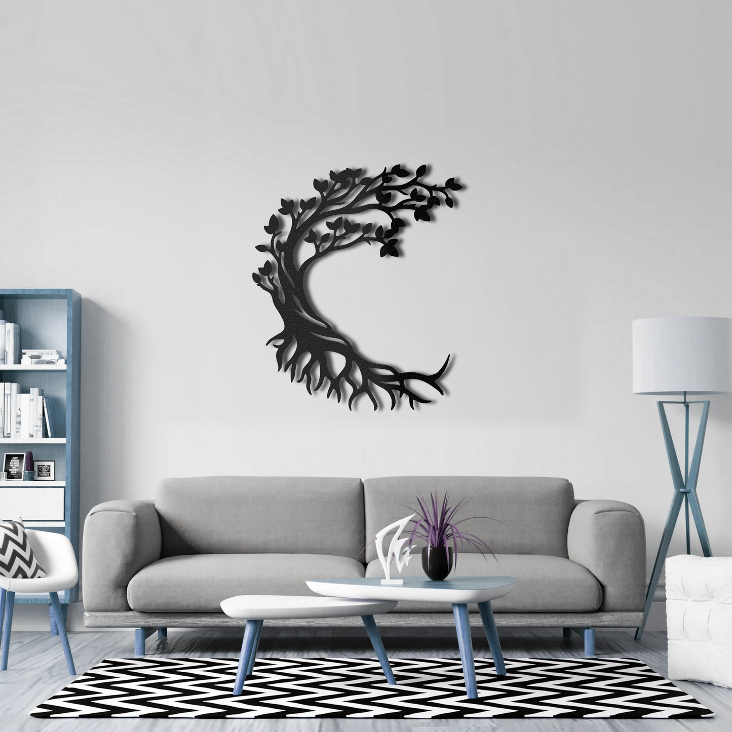 Half Moon Tree Of Life Metal Wall Art