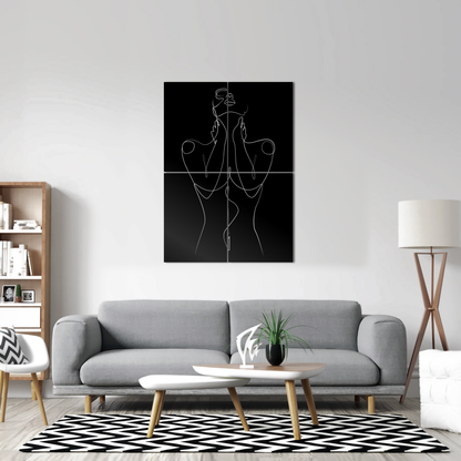 One Line Art Woman Metal Poster