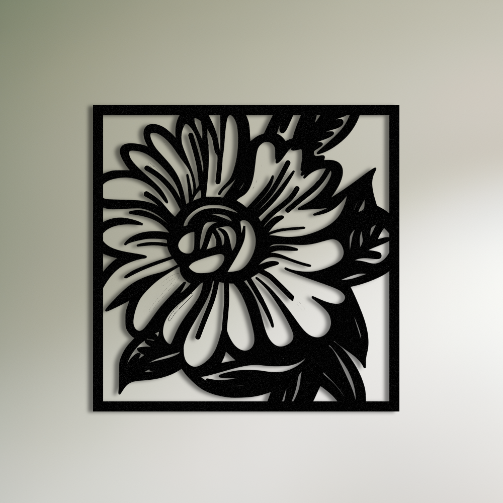 Flower v3 Metal Wall Art For Living Room