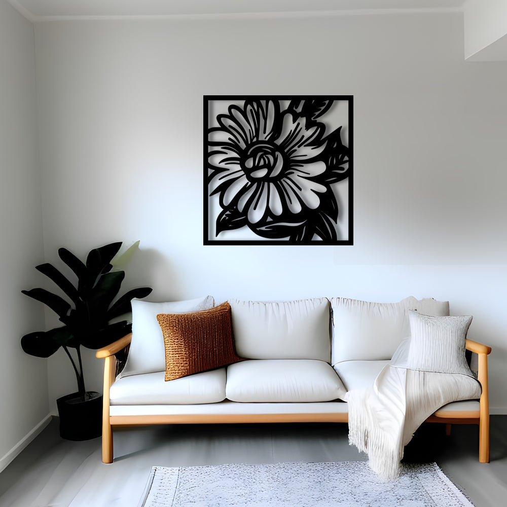 Flower v3 Metal Wall Art For Living Room