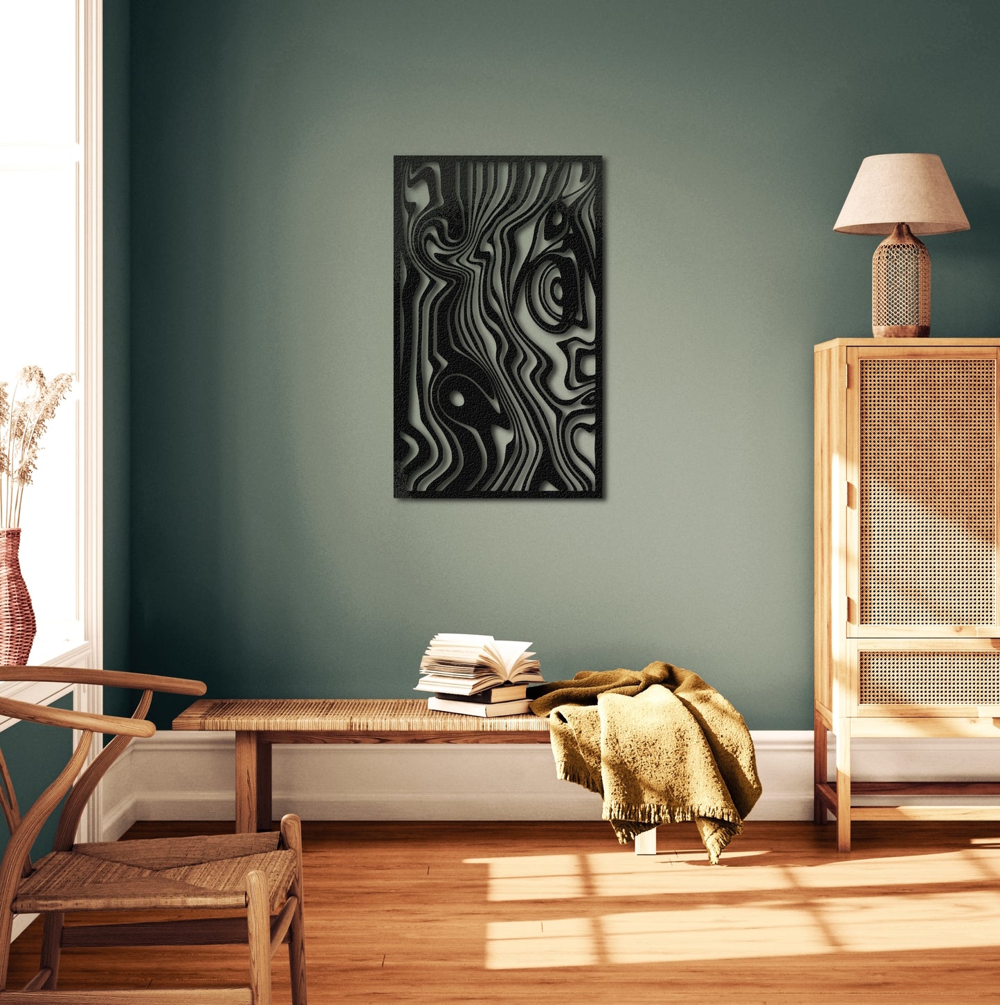 Abstract Waves Metal Wall Art