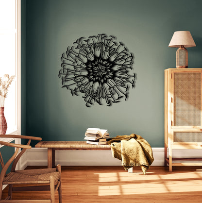 Blue Gem Flower Metal Wall Art