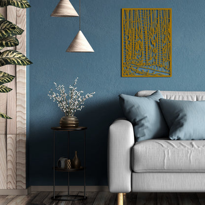 Stripe Line Forest Metal Wall Art