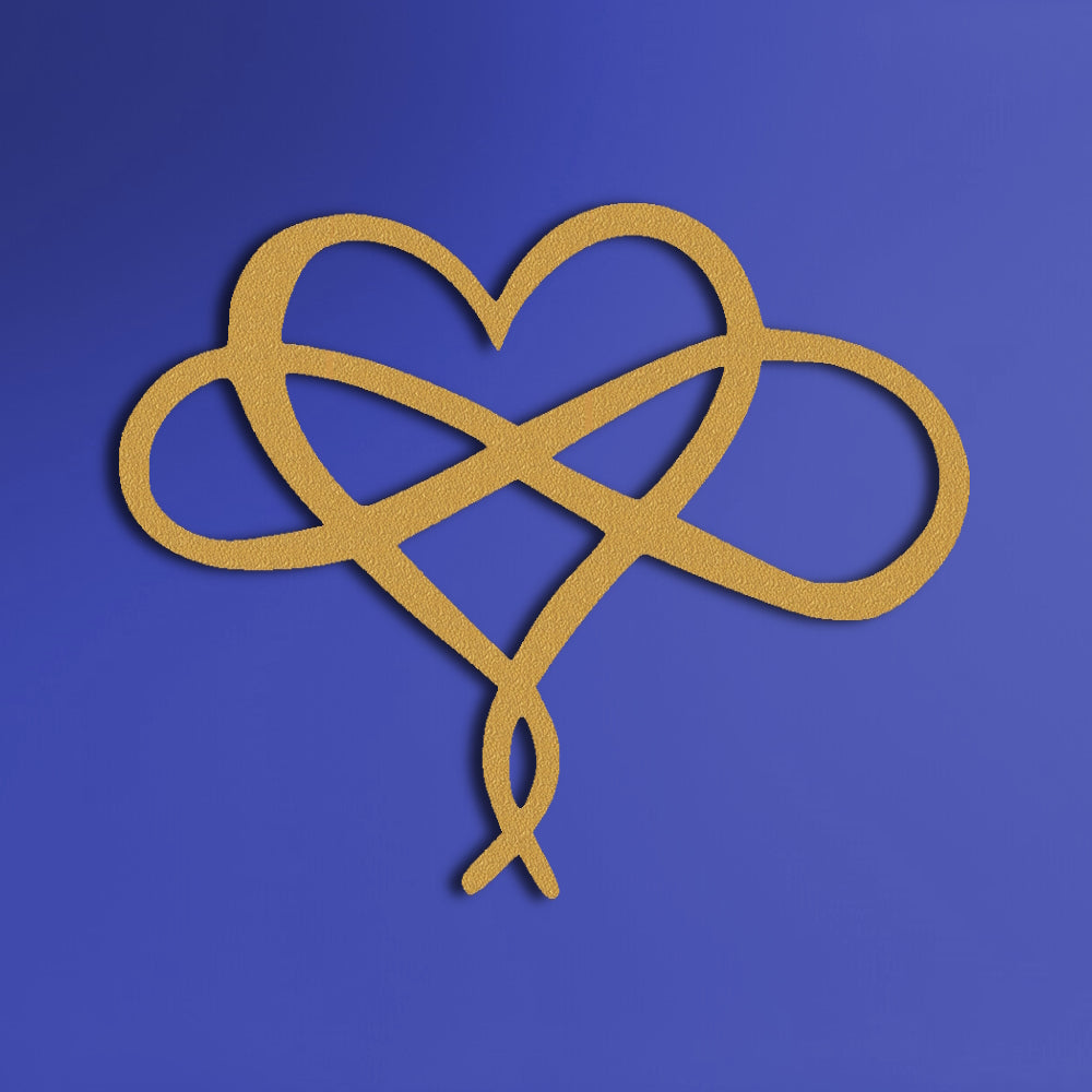 Infinity Heart Gold Metal Wall Art