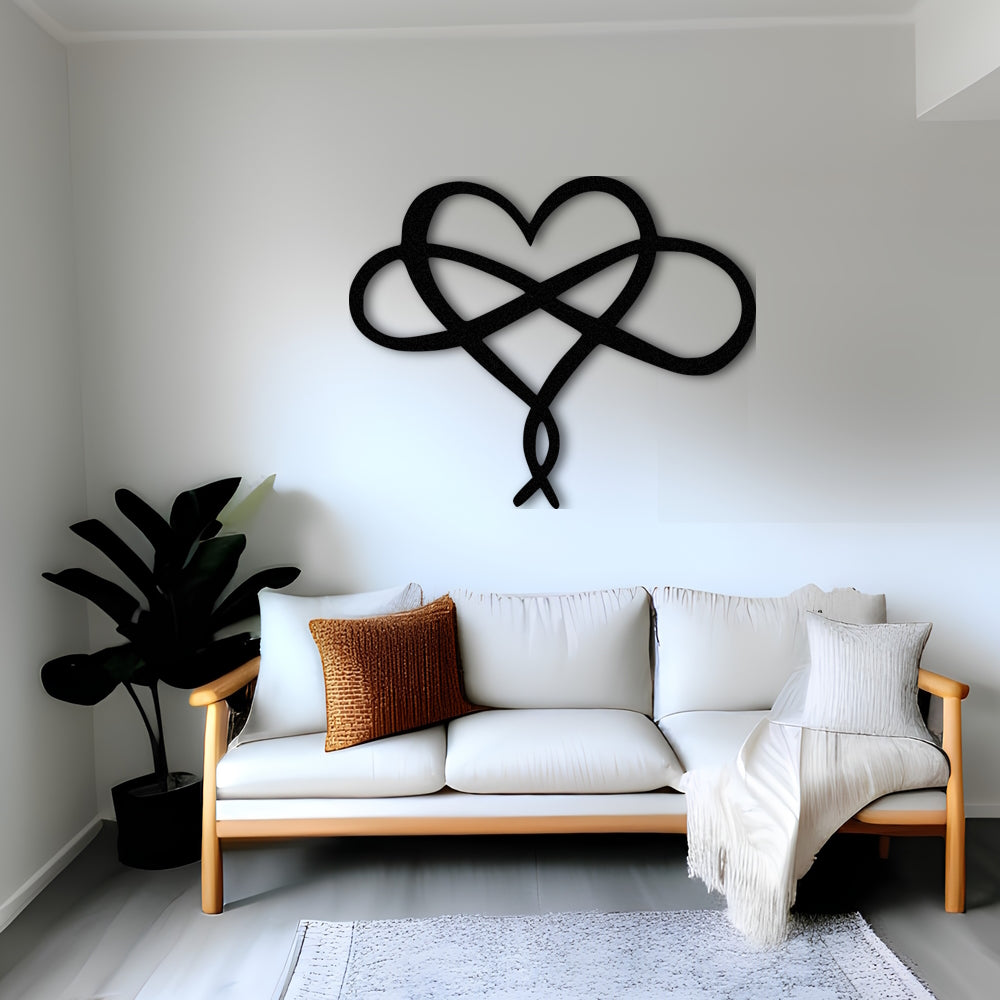 Infinity Heart Gold Metal Wall Art