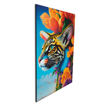 Tiger Flowers Metal Posters