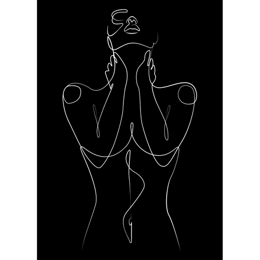 One Line Art Woman Metal Poster