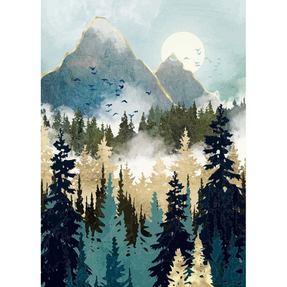 Pines and Mountains Metal Poster