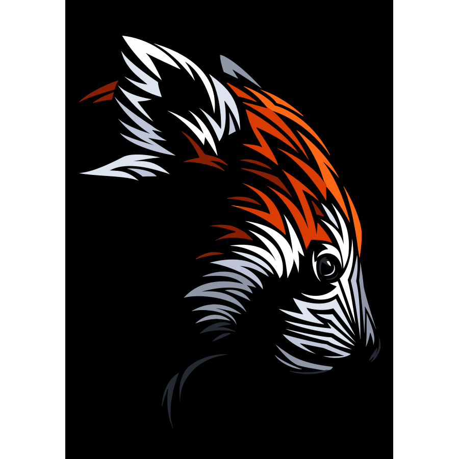 Tribal Red Panda Metal Poster