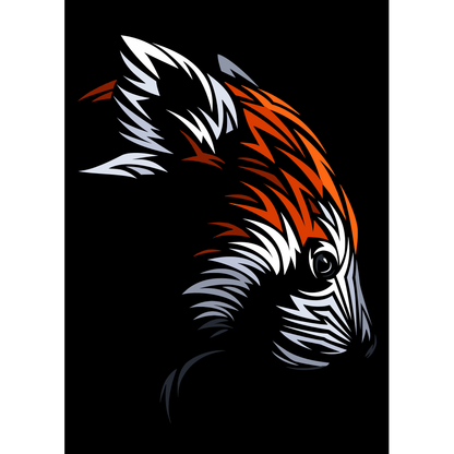 Tribal Red Panda Metal Poster