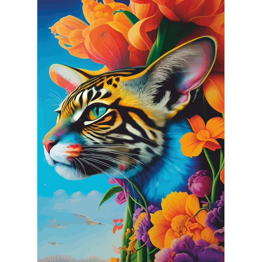 Tiger Flowers Metal Posters