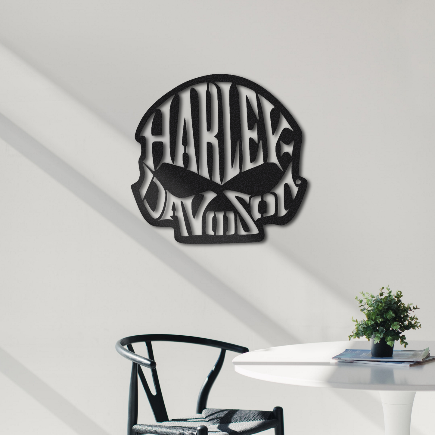 Skull Harley Davidson Metal Wall Art