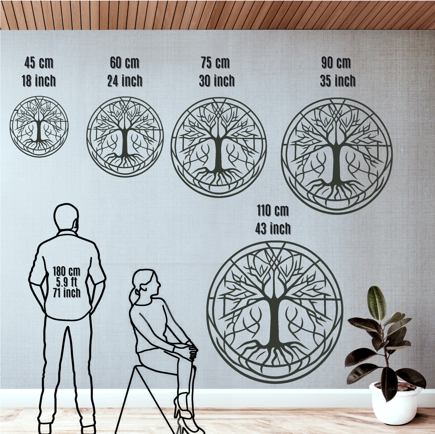 Tree Of Life Modern Geometric Metal Wall Art