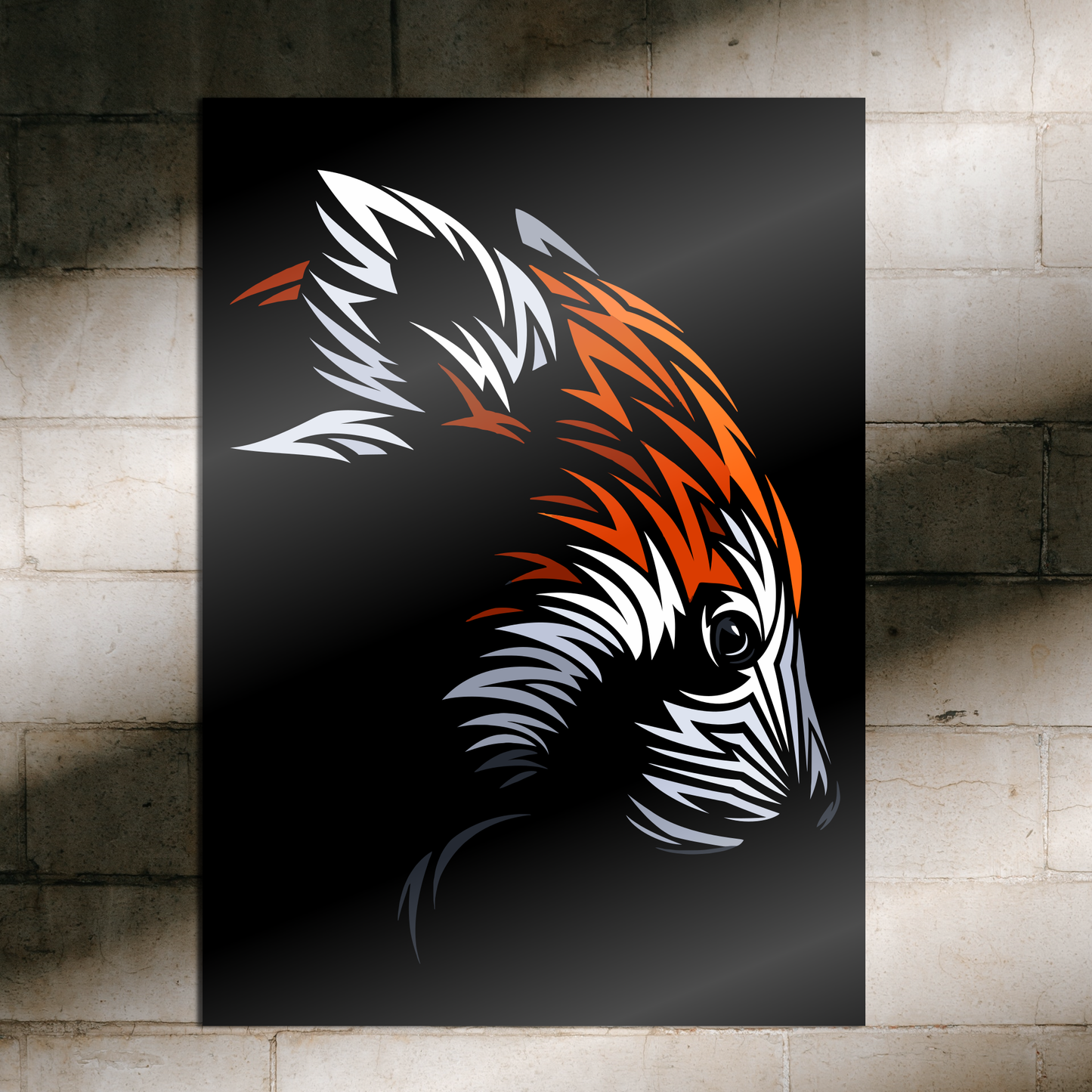 Tribal Red Panda Metal Poster