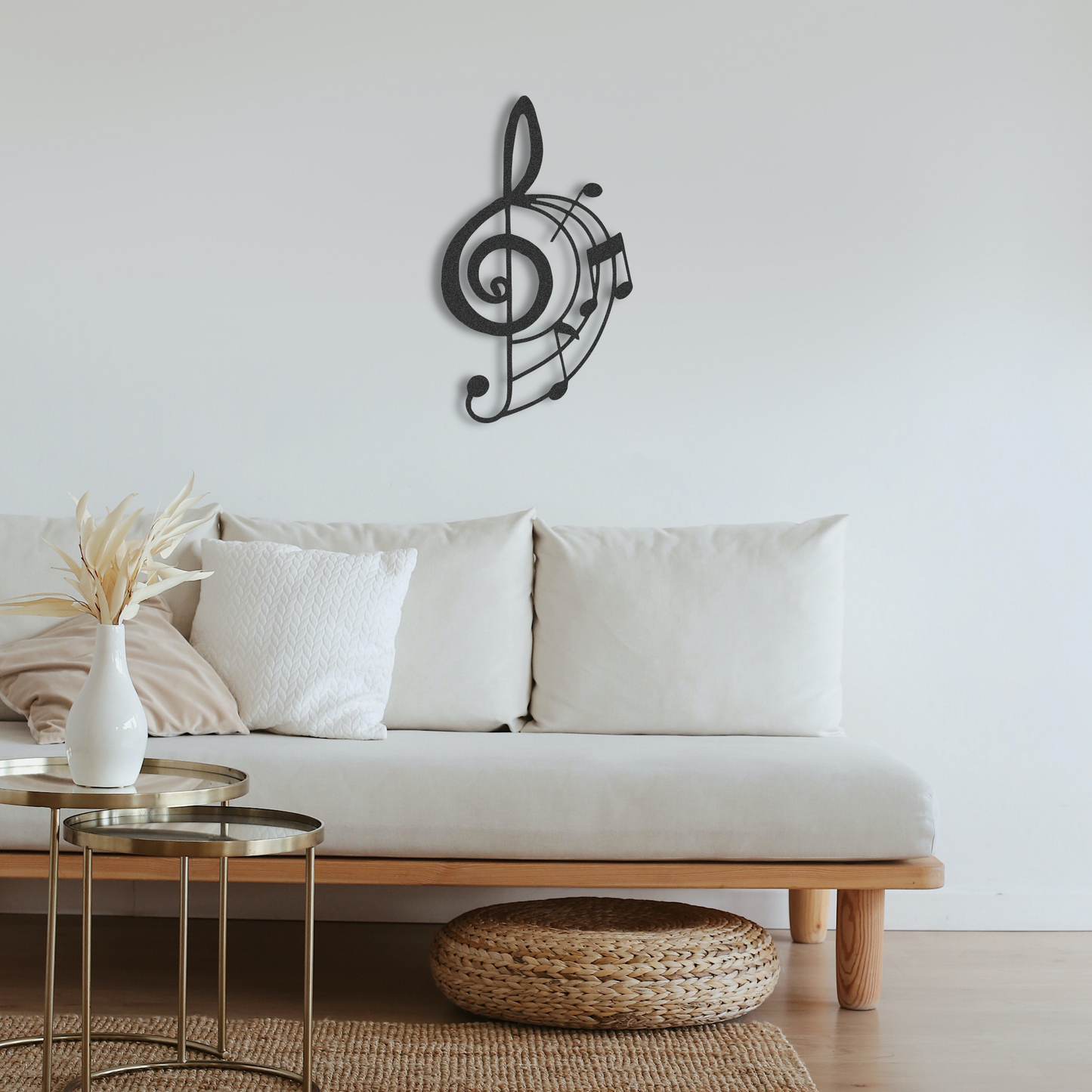 Music Treble Clef Scroll Metal Wall Art