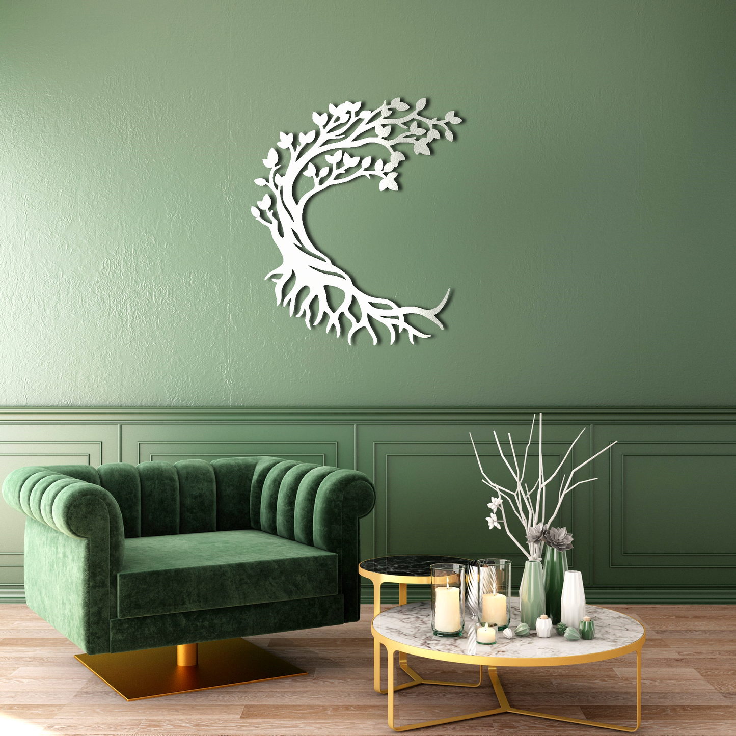 Half Moon Tree Of Life Metal Wall Art