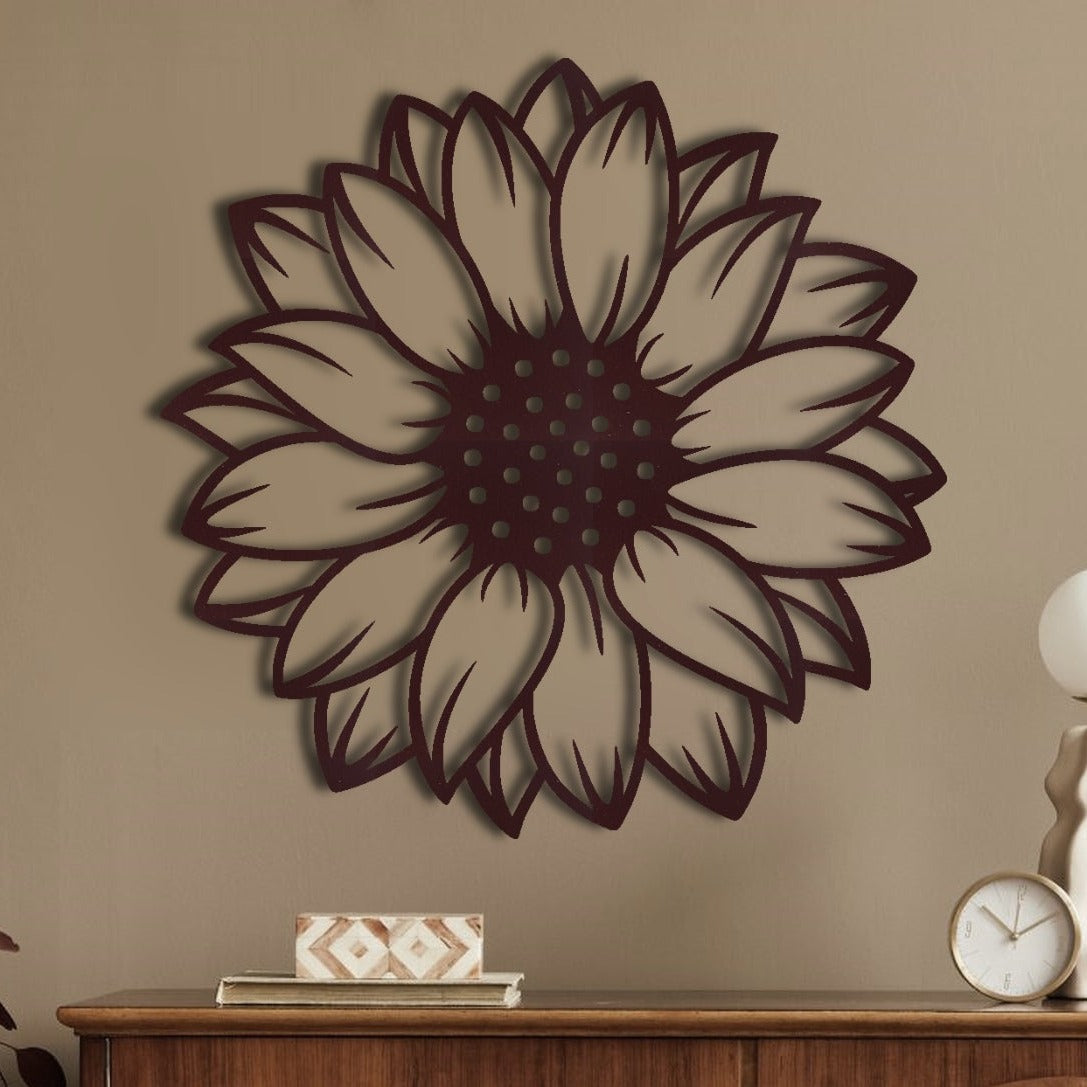 Modern Sunflower Metal Wall Art